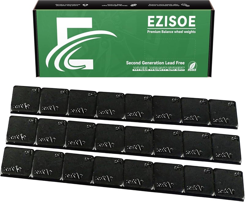 EZISOE EZISO 1/2 Oz Black Stick on Wheel Weights,0.5OZ Adhesive Backed Wheel Weights (144pcs,72 oz Pack) - Image 1