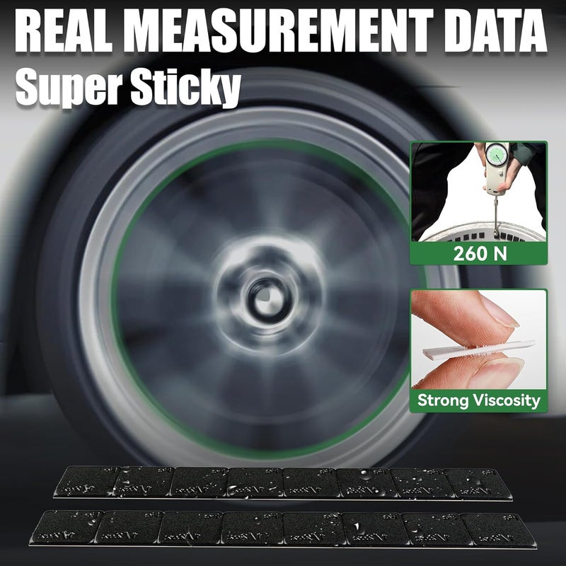 EZISOE EZISO 1/2 Oz Black Stick on Wheel Weights,0.5OZ Adhesive Backed Wheel Weights (144pcs,72 oz Pack) - Image 2