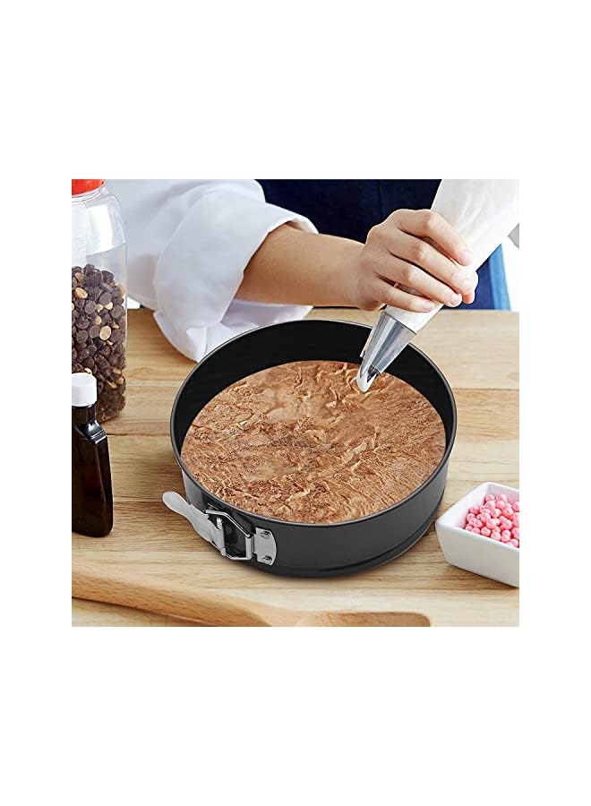 ECVV Round Cake Pan Springform Pan Pie Mold Bakeware Non stick, 24 Cm, 1PC (BLACK) - Image 5