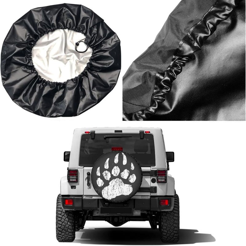 Delerain Bear Paw Spare Tire Covers Waterproof Dust-Proof Spare Wheel Cover Universal Fit for Jeep, Trailer, RV, SUV, Truck and Many Vehicle (17 Inch for Diameter 31"-33") - Image 5