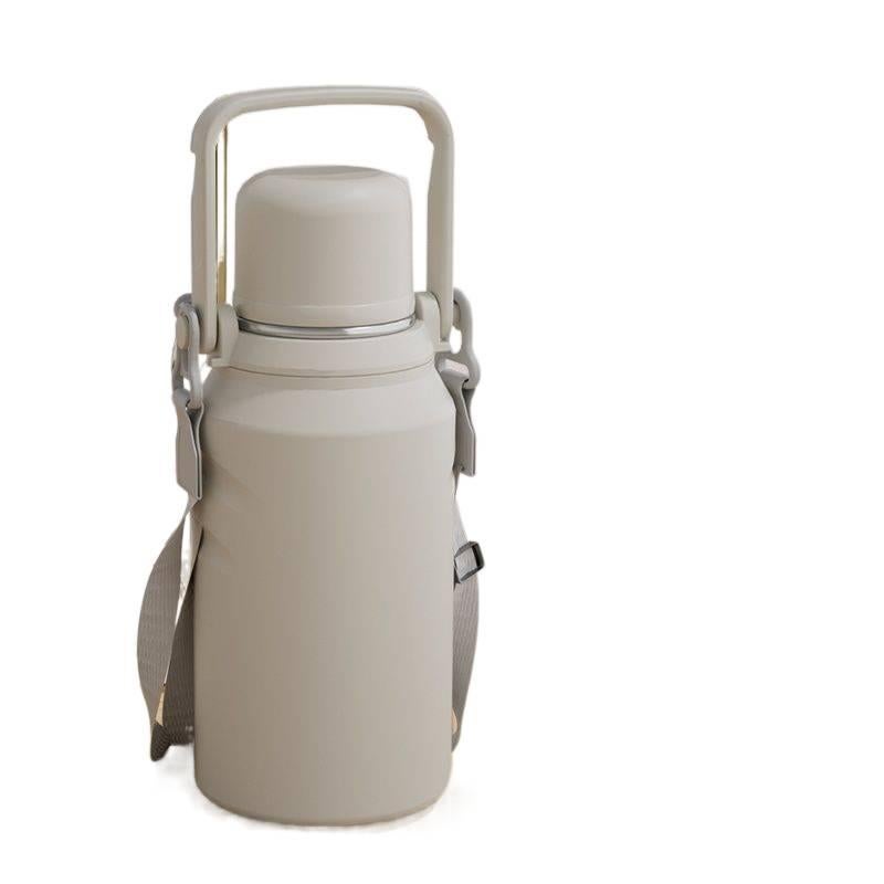 قارورة مياه للأطفال بمقبض من ستانلس ستيل باللون الوردي - 1200 ml مع مقبض من الستانلس ستيل - Image 3