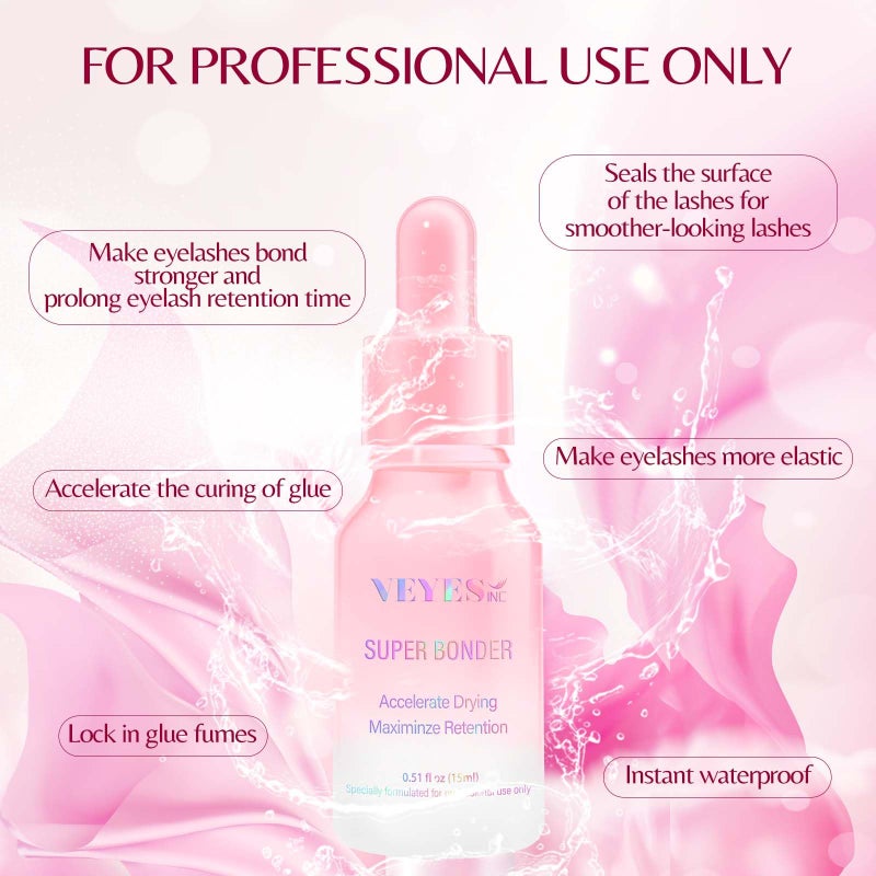 VEYES INC Super Lash Bonder for Eyelash Extensions. Glue Accelerator, Lash Sealant, Adhesive Companion, Reducing Glue Fumes and Extending Eyelash Retention Time. Professional Eyelash Supplies 15ml - Image 2