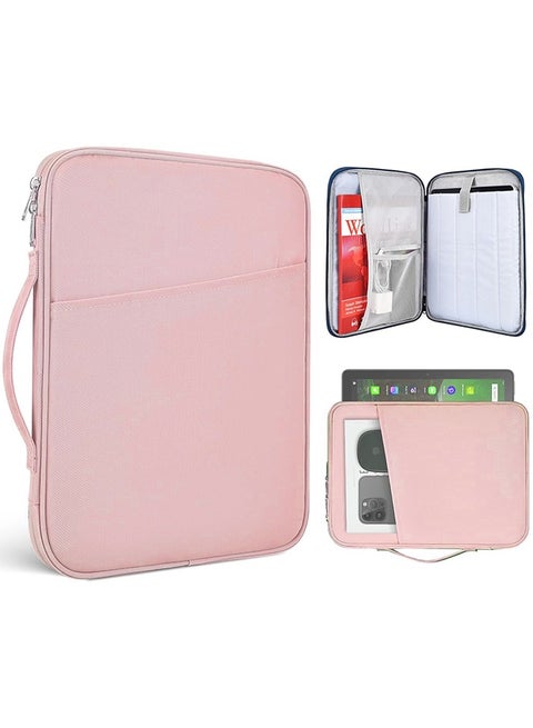 13 inch Laptop Sleeve Bag Compatible with MacBook Air Mac Pro M1 Surface Lenovo Dell HP Computer Bag Accessories Polyester Case with Pocket - Pink