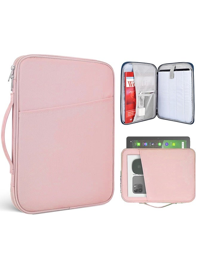 Wffo 13 inch Laptop Sleeve Bag Compatible with MacBook Air Mac Pro M1 Surface Lenovo Dell HP Computer Bag Accessories Polyester Case with Pocket - Pink - Image 1