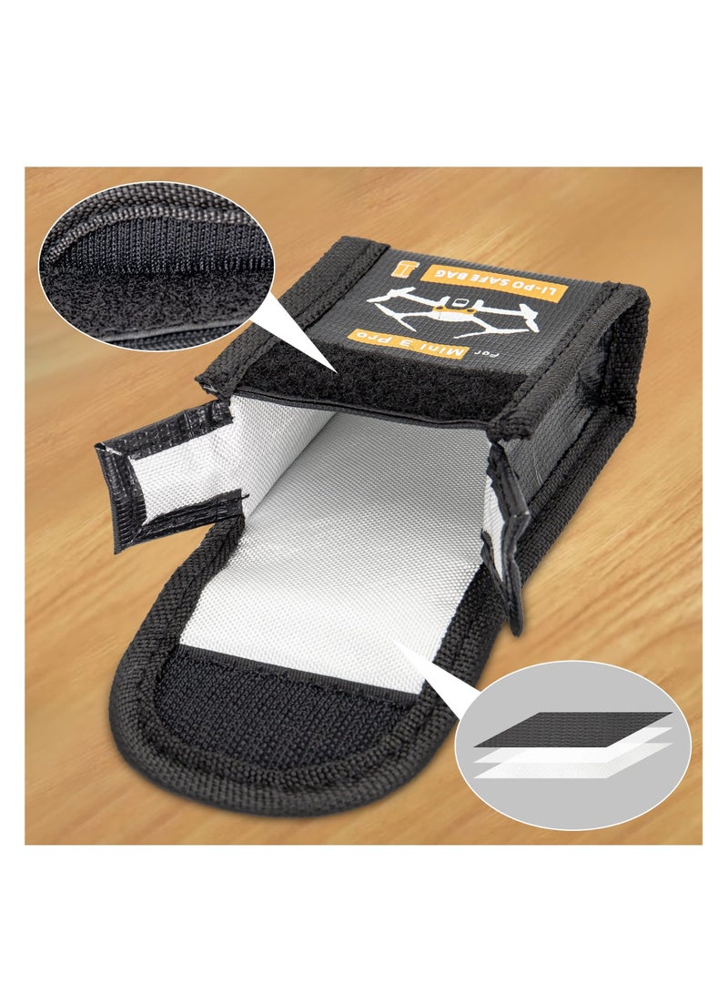 Mini 4 Pro Lipo Battery Safe Bag, Fireproof Safety Charging Storage Bag for DJI Mini 4 Pro Mini 3 Pro RC Drone Explosion-Proof Battery Bag, Resistant to High Temperature (for 1 Battery, 3 Pieces)  - Image 4