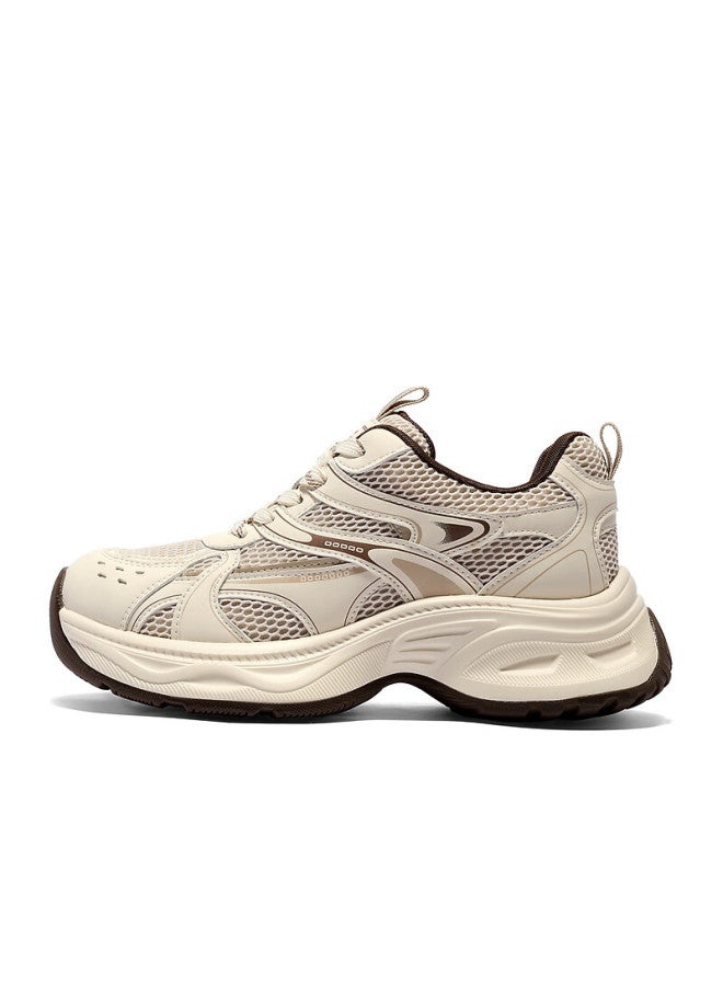 Senda a Women's Dad Sneakers  Spring New Mall Style Sport Thick Sole Casual Shoes Xwm01am6 Apricot Single Lining Size 37 - Image 1