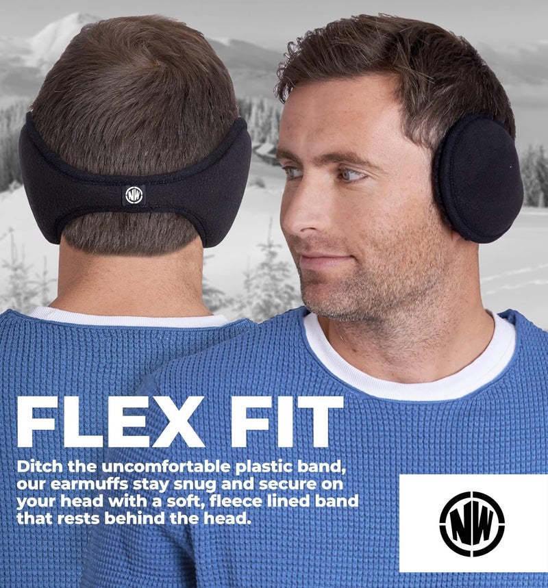 NORTHWIND Winter ear muffs for men, ear muffs for women, ear cover for winter, Behind The Head Style Winter Earmuffs for Men & Women (Black) - Image 4