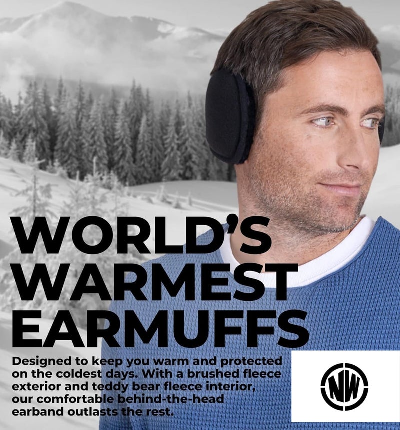 NORTHWIND Winter ear muffs for men, ear muffs for women, ear cover for winter, Behind The Head Style Winter Earmuffs for Men & Women (Black) - Image 2