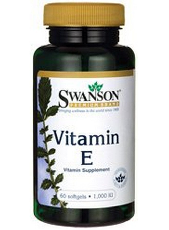 سوانسون فيتامين E من سوانسون 1000 وحدة دولية 1000 وحدة دولية (450 مليجرام) 60 كبسولة هلامية
