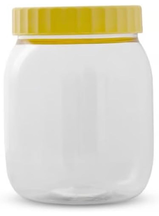 Bisbell Plastic Storage Jars with Yellow Lids, 500ml, Set of 6, Clear,BB1524 - Image 2