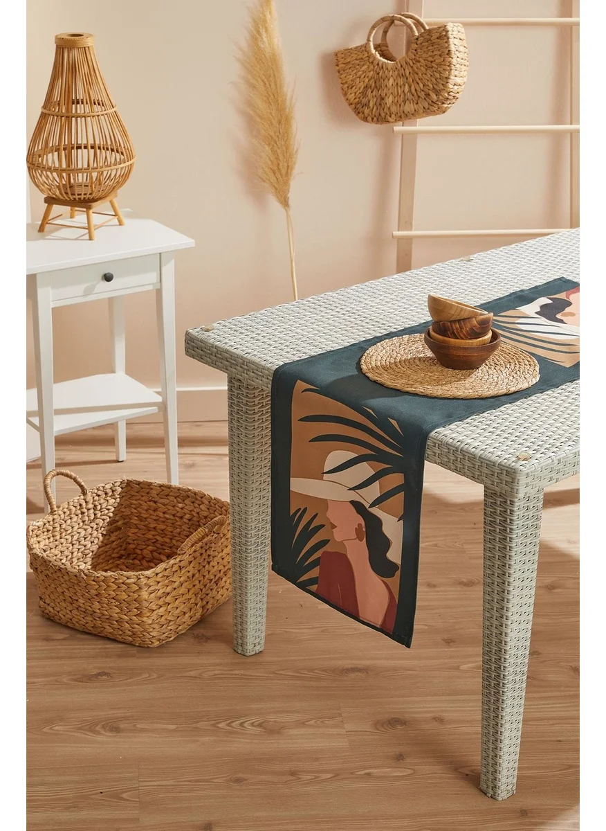 Ays Home Bohemian Style Green Stain Resistant Runner