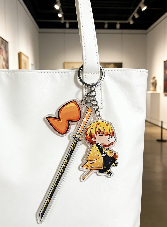 Demon Slayer Kimetsu no Yaiba Keychain, Sword Key Ring for Demon Slayer Fans, Demon Slayer Merch Keyring, Anime Gifts Phone Charm, Anime Keychain for Bag Wallet u0026 Car Key - Image 5