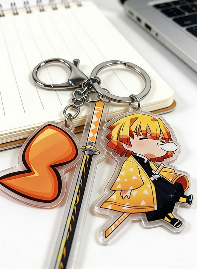 Demon Slayer Kimetsu no Yaiba Keychain, Sword Key Ring for Demon Slayer Fans, Demon Slayer Merch Keyring, Anime Gifts Phone Charm, Anime Keychain for Bag Wallet u0026 Car Key - Image 4