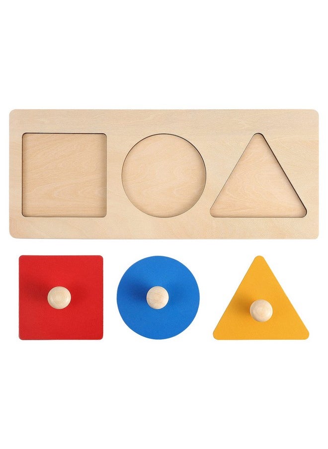 TOYANDONA - 1 Pieces Baby Wooden Shape Puzzles Montessori Wood Knob Puzzle Peg Board Geometric Shape Match Puzzles Baby Educational Toy - Image 1