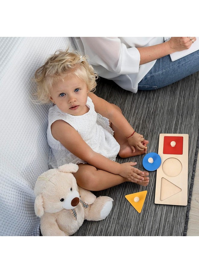 TOYANDONA - 1 Pieces Baby Wooden Shape Puzzles Montessori Wood Knob Puzzle Peg Board Geometric Shape Match Puzzles Baby Educational Toy - Image 1