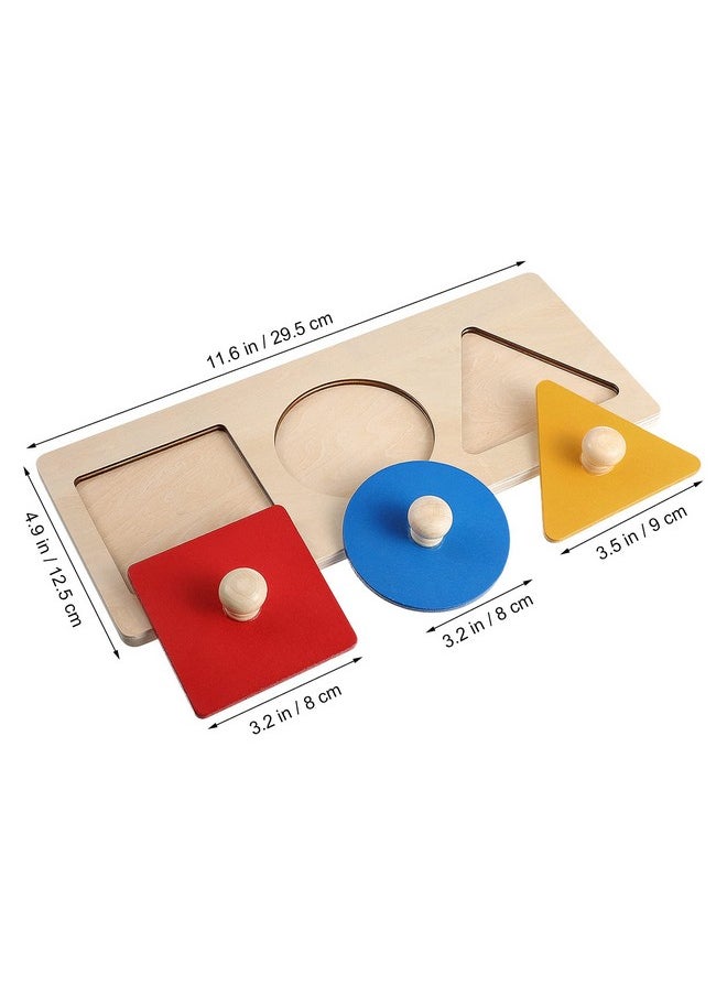 TOYANDONA - 1 Pieces Baby Wooden Shape Puzzles Montessori Wood Knob Puzzle Peg Board Geometric Shape Match Puzzles Baby Educational Toy - Image 1