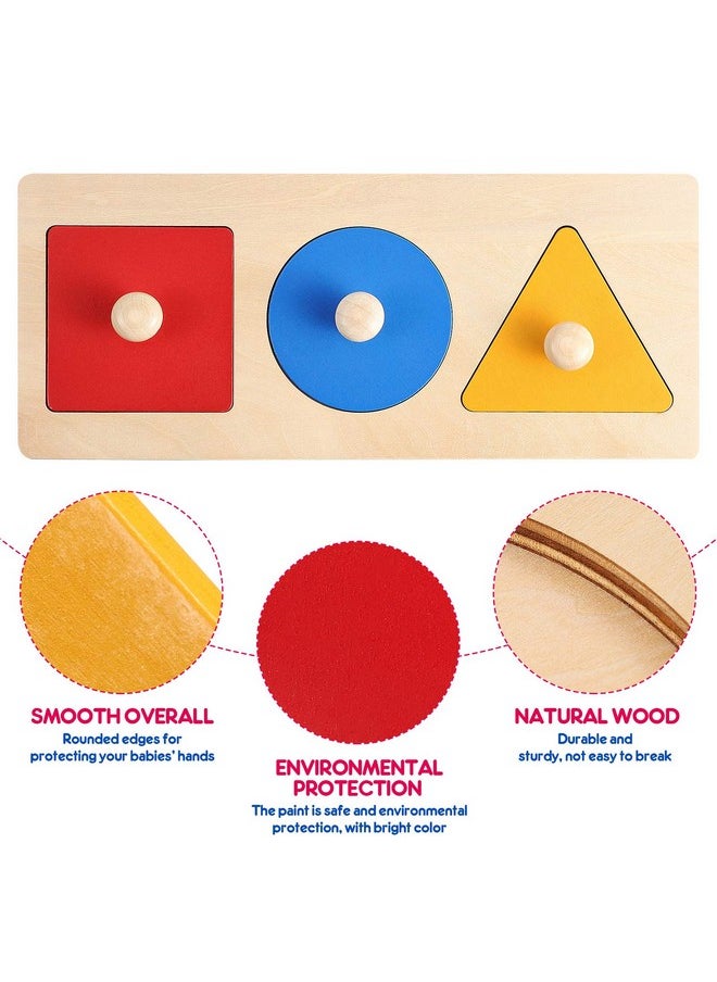 TOYANDONA - 1 Pieces Baby Wooden Shape Puzzles Montessori Wood Knob Puzzle Peg Board Geometric Shape Match Puzzles Baby Educational Toy - Image 1