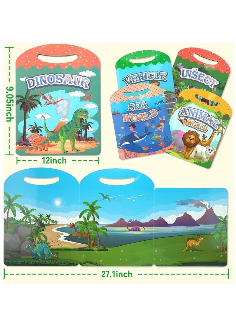 Captaintech Reusable Sticker Book for Kids, Insect Learning Activity Books, Jelly Quiet Book for School Home Outdoor, Preschool Travel Busy Book Gift for for Boys Girls Toddlers - Image 3