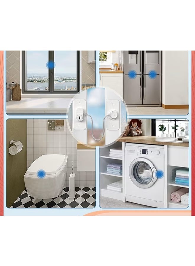 قفل السلامة النافذة,2 حزمة أقفال الثلاجة الصغيرة للأطفال,لا حفرة ثلاجة أقفال للبالغين خزانة قفل الطفل,أقفال السلامة للخزانات أقفال الدرج - Image 5