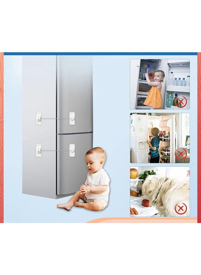 قفل السلامة النافذة,2 حزمة أقفال الثلاجة الصغيرة للأطفال,لا حفرة ثلاجة أقفال للبالغين خزانة قفل الطفل,أقفال السلامة للخزانات أقفال الدرج - Image 2