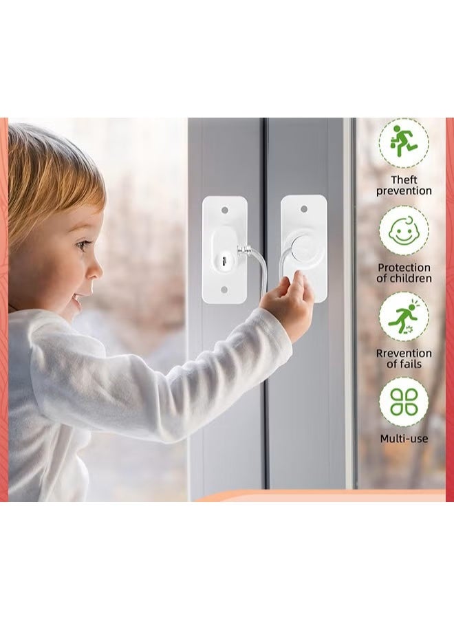 قفل السلامة النافذة,2 حزمة أقفال الثلاجة الصغيرة للأطفال,لا حفرة ثلاجة أقفال للبالغين خزانة قفل الطفل,أقفال السلامة للخزانات أقفال الدرج - Image 3