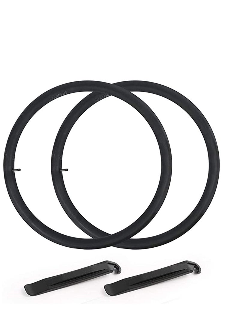 Y&D 27.5 Mountain Bike Tubes (2 Pack), Schrader Valve (32mm), x 1.75 1.95 x2.10 x2.125 2.40 Road/Mountain Inner Tubes, Plus 2 Nylon Plastic Tire Levers  - Image 1