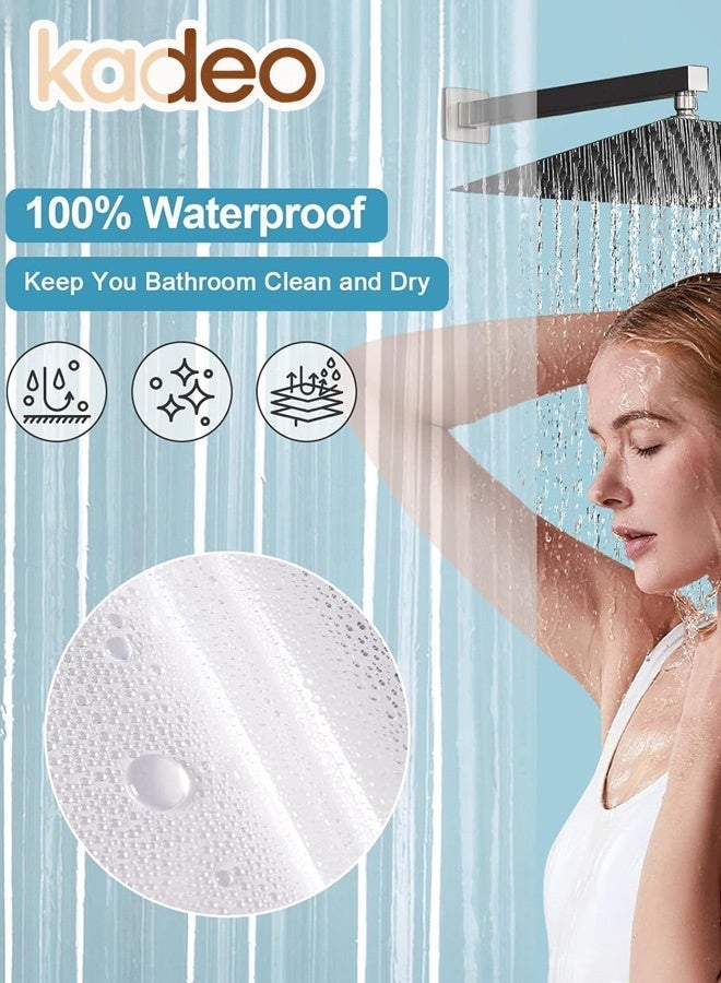 kadeo Clear Waterproof Shower Curtain with Reinforced Grommets & Free Shower Hooks, Heavy Duty PEVA Bathroom Curtain, Mold Resistant Shower Liner for Bathtub and Shower Stall 180×180CM - Image 5