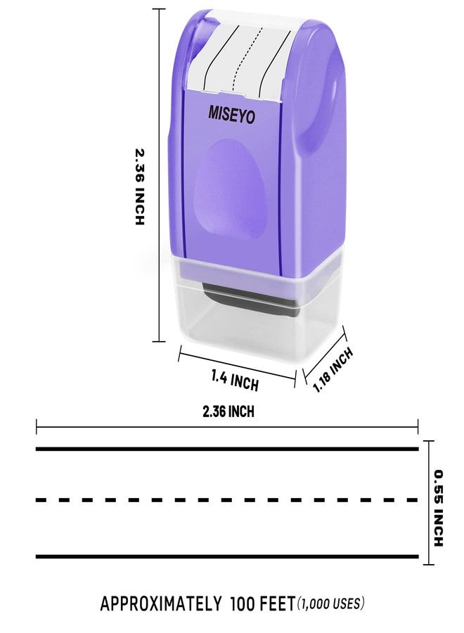 Miseyo Dashed Handwriting Lines Practice Roller Stamp,Self-Inking Line Rolling Stamps for Kids Writing - Purple - Image 2