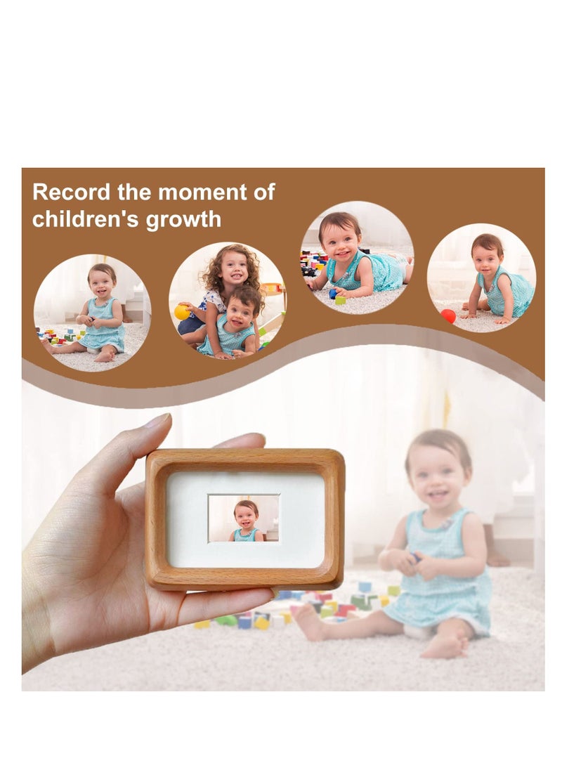 Excefore Nature Wood Picture Frame, with Smooth Round, 2x3 picture with opening mat or 3x4 picture without mat, Vertical or Horizontal Display, for Table top for Kids and Baby (Teak)  - Image 2