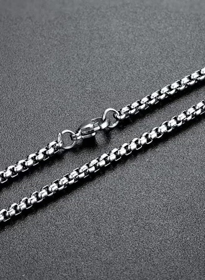 Gecomo Stainless Steel Chain Necklace For Mens/Boys | Non-Tarnish Silver Tone Rope Chain for Everyday Fashion | Eid Gifts, Jewelry Gift (2.5mm, 65cm) - Image 5