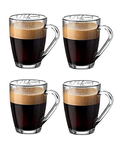 ZROY ENTERPRISE Premium Classic Glass Tea & Coffee Cup Set of 4-210 ML, for Transparent Espresso Cappuccino hot Chocolate, Milk Cup, Green Tea, Herbal Tea, Lemon (Classic, 4) - Image 1