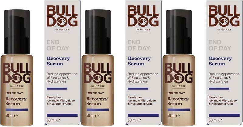 BULLDOG SKINCARE End Of Day Recovery Serum for Men Reduce fine lines Hydrate 60ml x 3 Pack