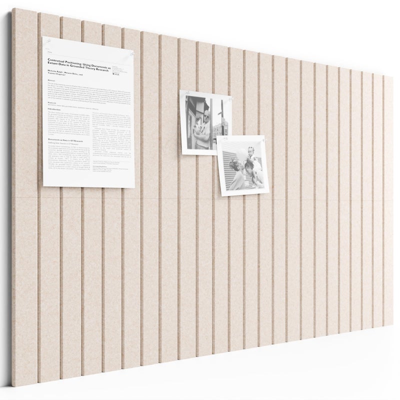 Bumusty Large Cork Board Alternative-36 x 24" Felt Bulletin Board Tiles, with 30 Pushpins, 40 Adhesive Tabs, 6-Pack Slat Wall Paneling, Cork Boards for Office Push Pin Board Felt Board-Oatmeal - Image 1