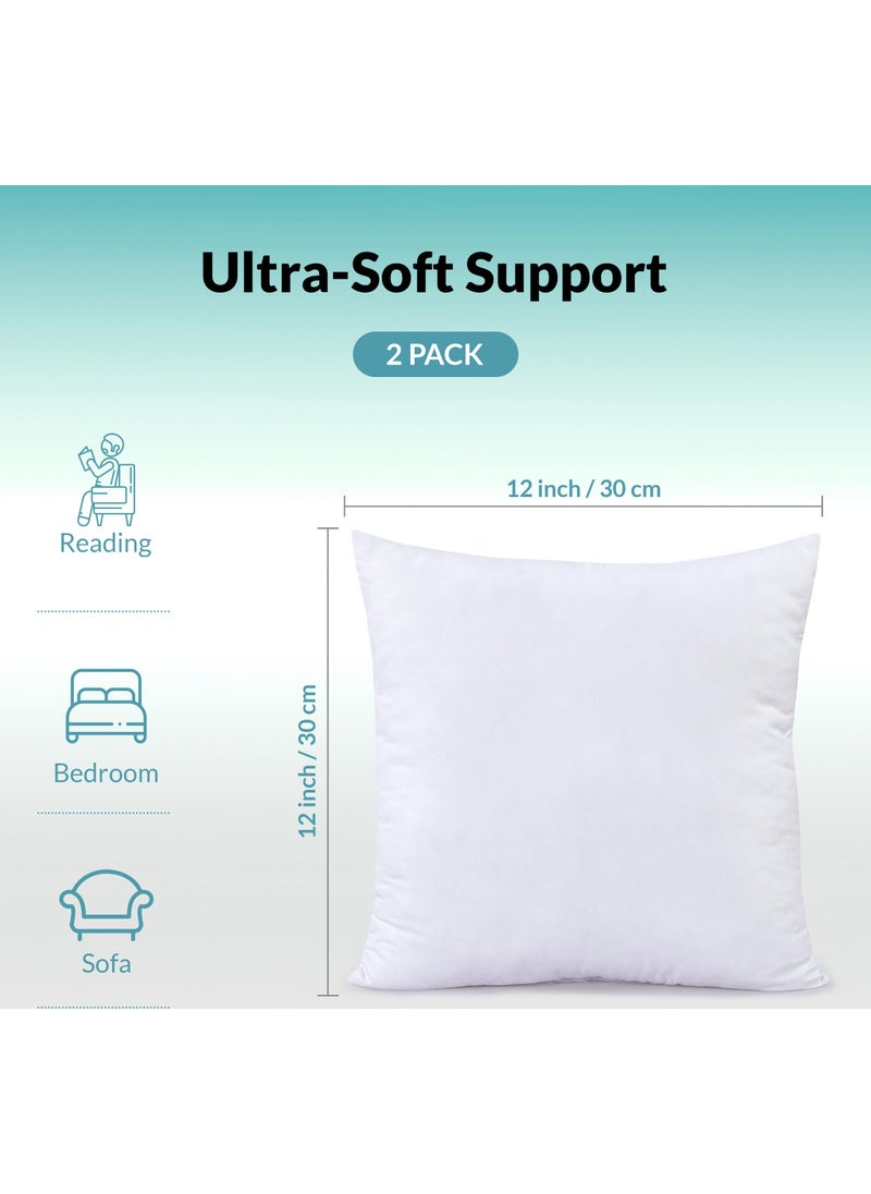 ROYALE LINENS Royale Linens Throw Pillow Insert - وسادة مربعة - سرير وأريكة وسادة - وسادة أريكة - إدراج وسادة زخرفية - وسادة داخلية - وسادة وشرف أبيض 2 × 12 بوصة إدراج وسادة  - Image 2