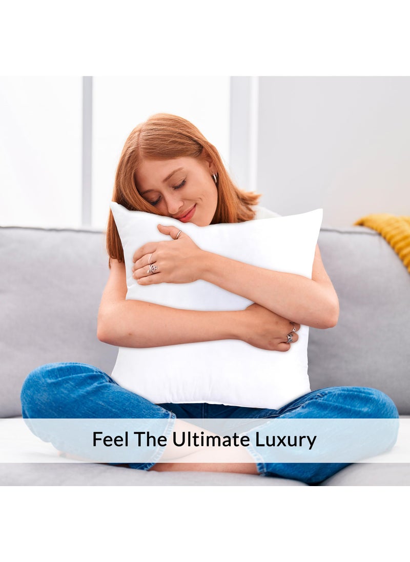 ROYALE LINENS Royale Linens Throw Pillow Insert - وسادة مربعة - سرير وأريكة وسادة - وسادة أريكة - إدراج وسادة زخرفية - وسادة داخلية - وسادة وشرف أبيض 2 × 12 بوصة إدراج وسادة  - Image 3