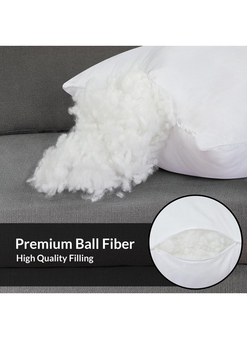 ROYALE LINENS Royale Linens Throw Pillow Insert - وسادة مربعة - سرير وأريكة وسادة - وسادة أريكة - إدراج وسادة زخرفية - وسادة داخلية - وسادة وشرف أبيض 2 × 12 بوصة إدراج وسادة  - Image 5
