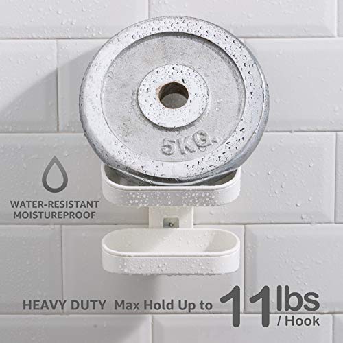 LEVERLOC Soap Dish Holder for Shower Double Layer Suction Cup Wall Mounted NO-Drilling Self Draining Removable Waterproof Strong Suction Bar Soap Sponge Holder for Shower Bathroom Bathtub Kitchen - Image 4