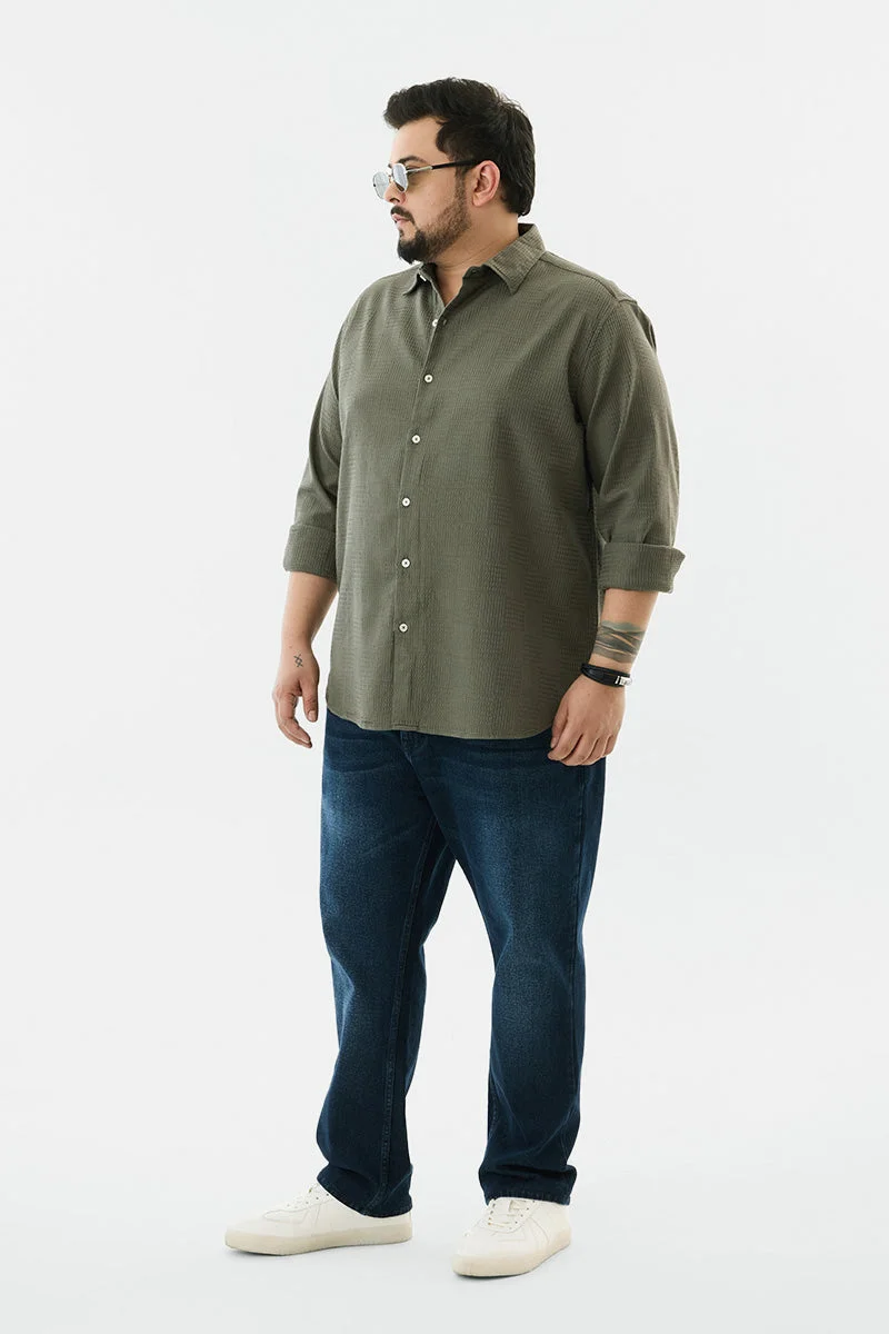 SNITCH 100% Cotton Textured Plus Size Shirt