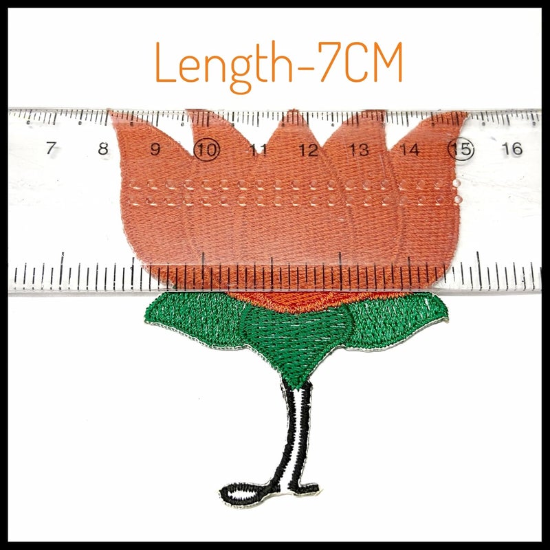 Generic Embroidered Lotus Flower Sew on Iron on Patches for Clothes caps Suits Blouse t-Shirt Saree Jeans Fabric Dress & DIY(Pack of 1)  - Image 4