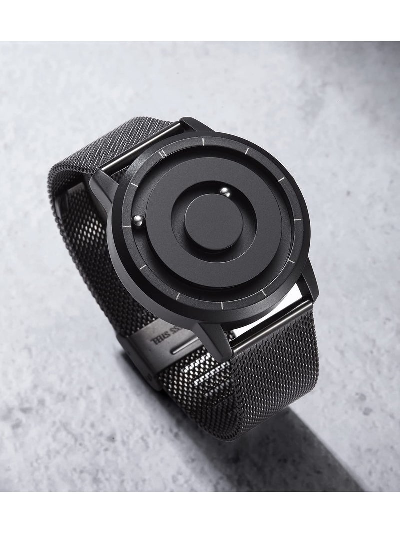 Excefore Mens Watch, Magnetic Bead Analog Watch, Magnetic Bead Analog Watch, Super Strong Magnetic Drive Men's Watch, Minimalist Dress Simplicity Quartz Watches with Mesh Stainless Steel Strap - Image 3