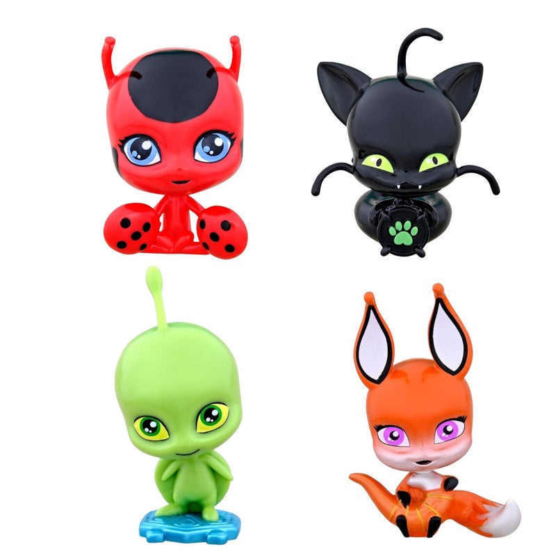 BANDAI Miraculous Ladybug and Cat Noir Quality Kwami Surprise - 4 Magical Figurines | Glittering Jewels for Beauty and Display - Image 2