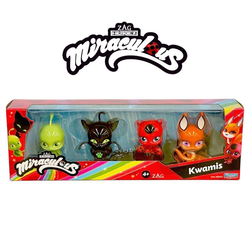 BANDAI Miraculous Ladybug and Cat Noir Quality Kwami Surprise - 4 Magical Figurines | Glittering Jewels for Beauty and Display - Image 3