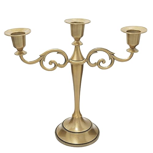 Viscacha 3 Candle Metal Candelabra Candlesticks Holder for Formal Events, Wedding, Church, Holiday Décor, Halloween Taper Candle Holder Stand Centerpiece Elegant Decoration Piece for Table, Black - Image 1