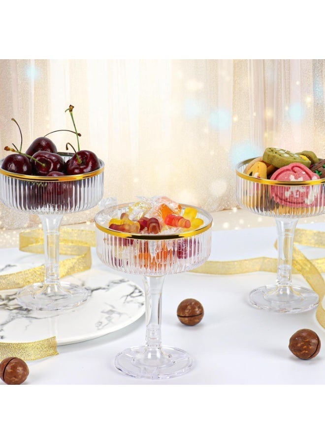 Drink Glasses with Gold Rim, 20 Pack, 207ml, Stackable, Reusable, Wide Mouth, for Wedding, Party, Drink, or Desserts (Clear) - Image 5