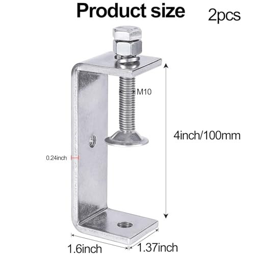 LOSYHU 100MM C Clamps Stainless Steel Tiger Clamp Large 304 Stainless Steel CClamps Metal Tiger Clamp G Clamps with Stable Wide Jaw Opening for Assembly Fastening Gluing and Welding 2 PCS - Image 3