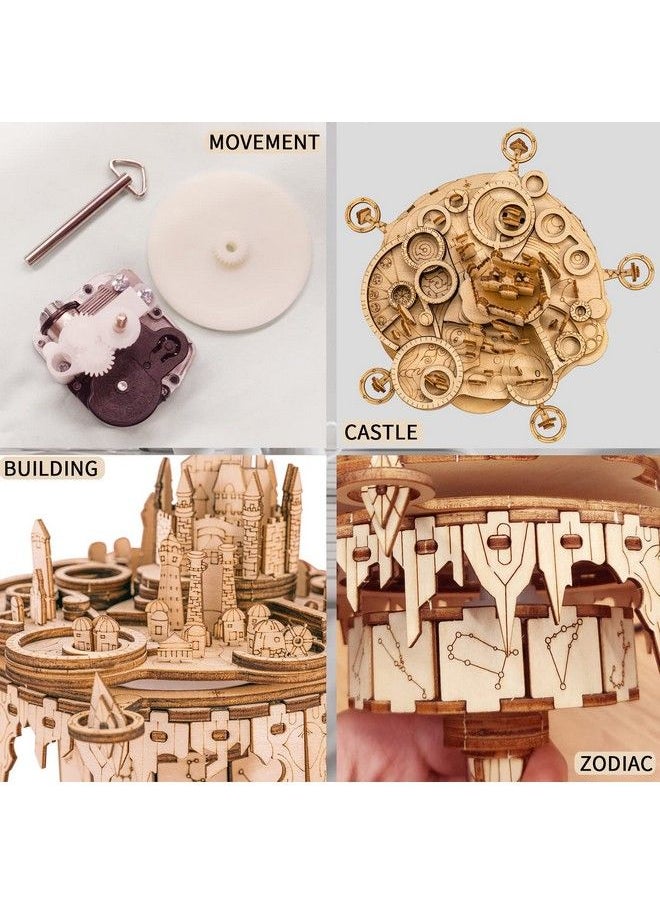 Generic - 3D Wooden Puzzles For Adults Both Kids Music Box Sky Castle Model Building Kits Paly Tune 《You Are My Sunshine》 Diy Crafts Kits Birthday Gift For Girls Or Woman, Age 14+ - Image 1