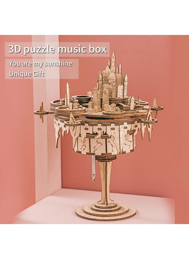 Generic - 3D Wooden Puzzles For Adults Both Kids Music Box Sky Castle Model Building Kits Paly Tune 《You Are My Sunshine》 Diy Crafts Kits Birthday Gift For Girls Or Woman, Age 14+ - Image 1