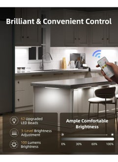 EZVALO EZVALO LED Under Cabinet Motion Sensor Light with Charging Station (6 Pack) - 2000 mAh Cabinet Lighting with 3 Colour Temperatures, Dimmable Wireless Cabinet Light with Motion Sensor for Kitchen, Wardrobe  - Image 5
