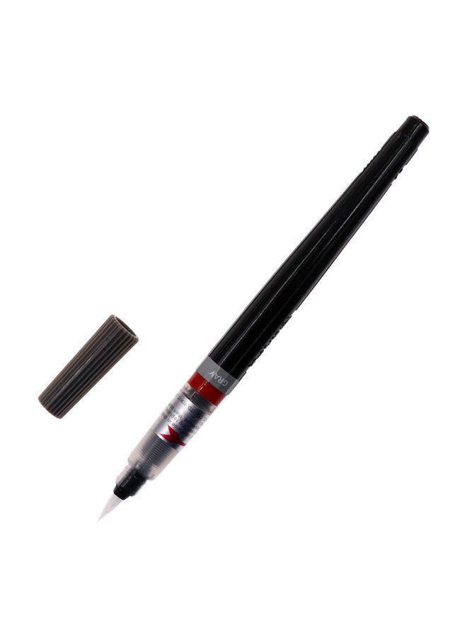 Pentel Scientific Calligraphy Brush, Small Regular Script Practice Soft Brush, Portable Calligraphy Pen, Colorful Drawing And Journaling Brush, Replaceable Ink Cartridge, Xgfl, Gray - Image 2