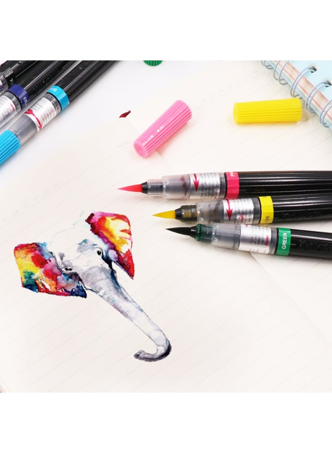 Pentel Scientific Calligraphy Brush, Small Regular Script Practice Soft Brush, Portable Calligraphy Pen, Colorful Drawing And Journaling Brush, Replaceable Ink Cartridge, Xgfl, Gray - Image 3